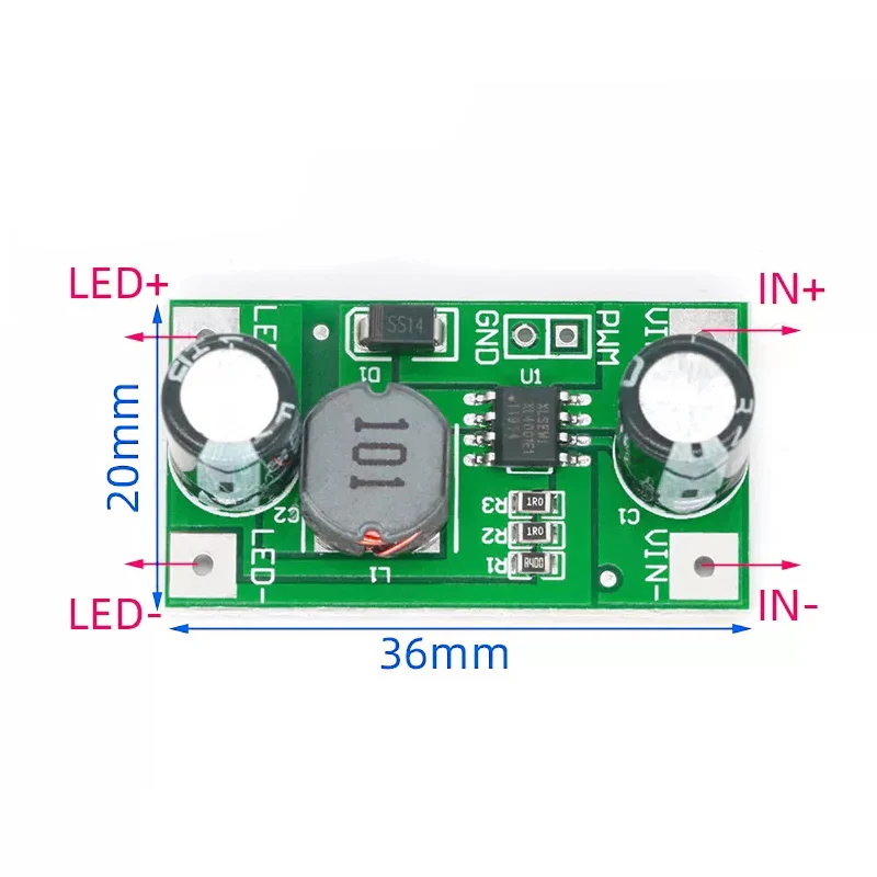 Controlador LED de 3W, 5-35V, 700mA, PWM, atenuación CC a CC, corriente constante reductora - imagen 4