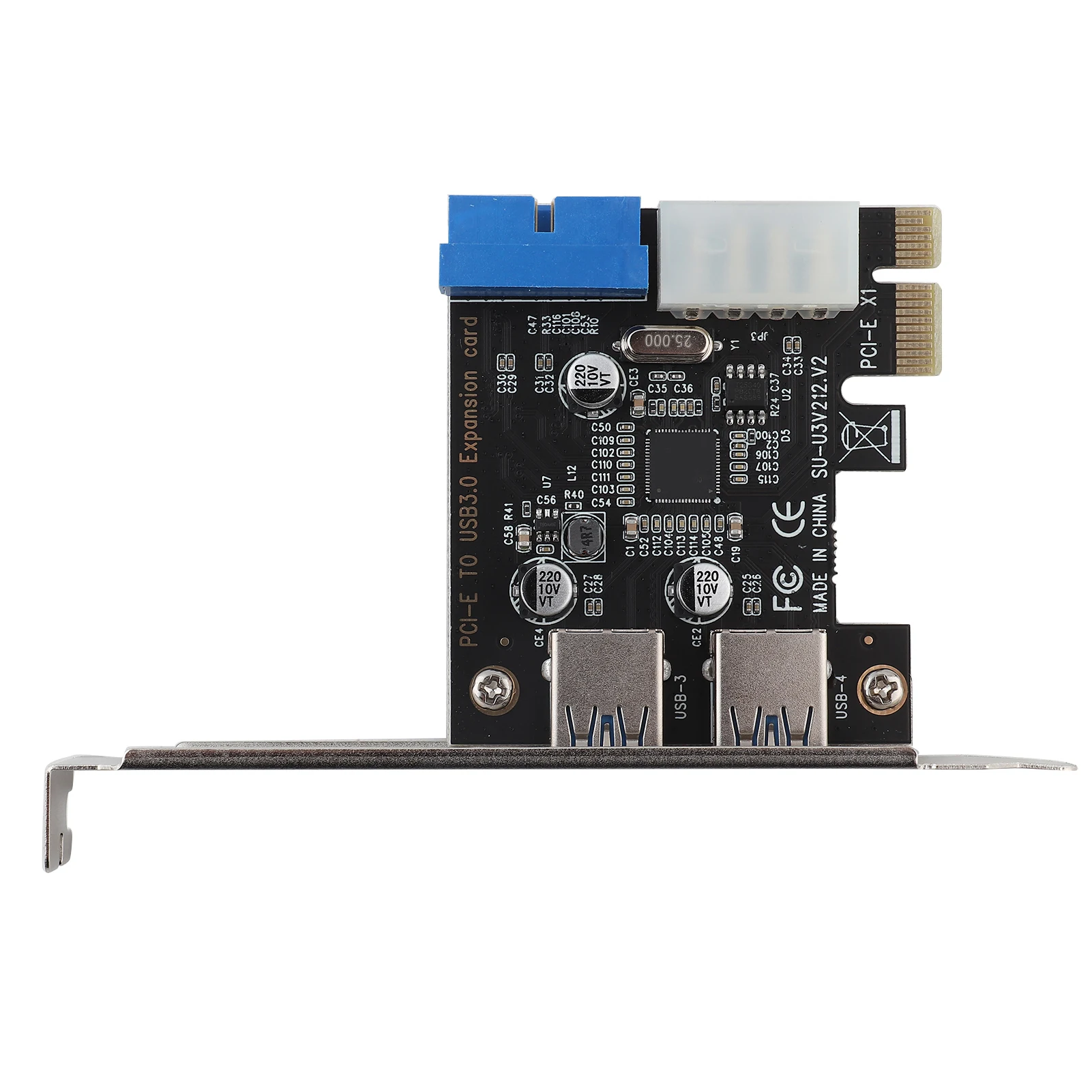 Adaptador de tarjeta de expansión PCIE a USB3.0 con módulo de expansión de interfaz frontal de 19 pines para Windows XP 32/64 para Windows 7 8 10