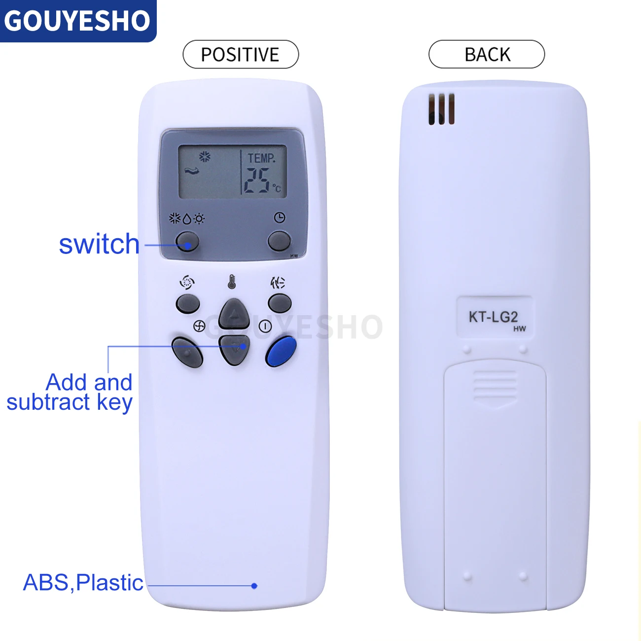 Mando a distancia KT-LG1 KT-LG2 para aire acondicionado, mando a distancia para 6711A90023C 6711A90023E 671190023W 6711A20030Y 6711A20010A, KT-LG3 - imagen 5