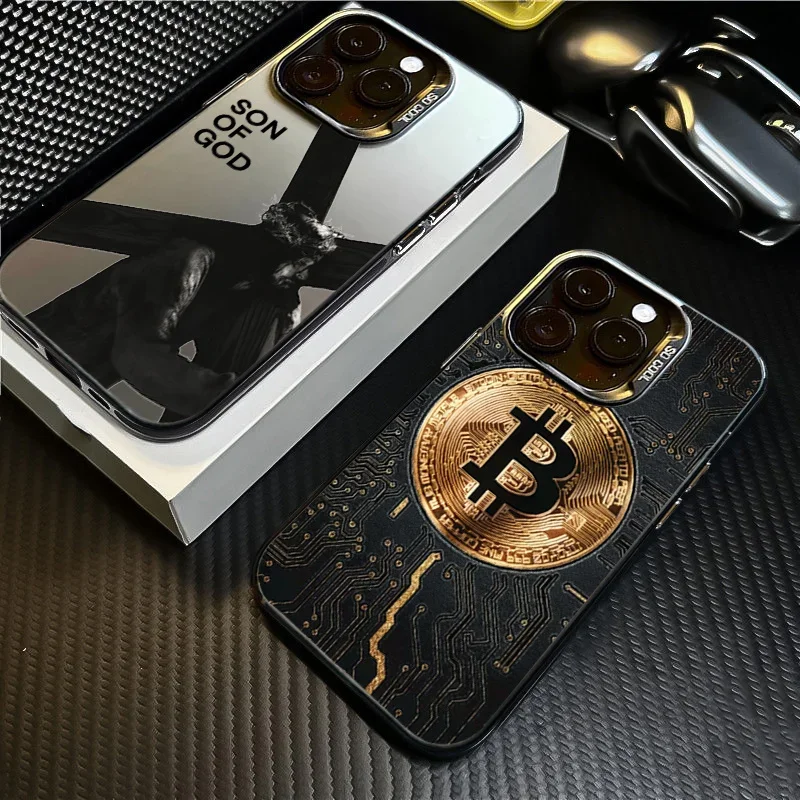 Funda de teléfono Bitcoin de lujo para Xiaomi Mi 14T 14 3 12T 13T Pro 11 Lite 5G NE POCO M6 F6 F5 X6 M6 electrochapa plateada IMD - imagen 3
