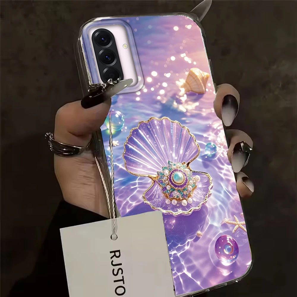Funda de teléfono para niñas con concha de perla oceánica para Samsung Galaxy A55 A56 A36 A26 A16 A53 A06 A14 A24 A34 A54 A15 A25 A35 A12 A07 A17 - imagen 5