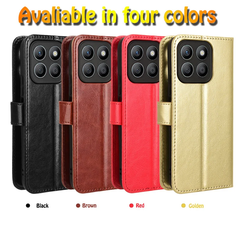 Funda de cuero con tapa para Honor X8c X7c, funda protectora, billetera con ranura para tarjetas, soporte, Coque Fundas - imagen 2