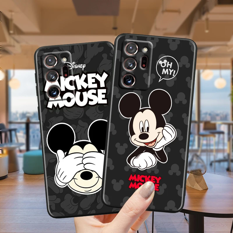 Disney-Funda negra de Mickey Mouse para Samsung Note 20, 10, Ultra Plus, A31, A14, A12, A70, A34, A25, A04, A05, A15, A24, 5G - imagen 2