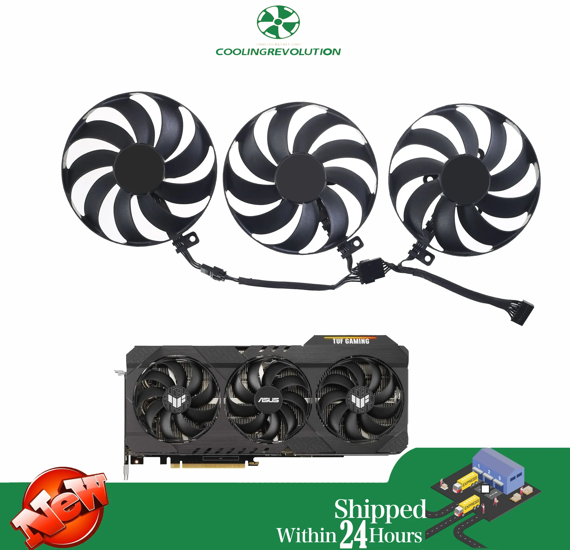 Ventilador de tarjeta gráfica CF9010U12D PLD09210S12H DC12V para ASUS TUF RTX 3060 RTX 3060 TI RTX 3070 RTX 3080 RTX 3090 - imagen 2