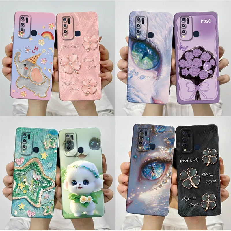 Para Vivo Y50 Y30 Y30i funda de teléfono moda estilo estético suave silicona líquida a prueba de golpes Fundas protectoras traseras antideslizantes