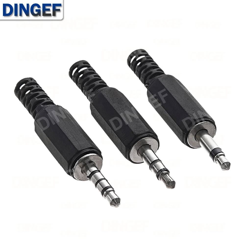 5 unids/lote 3,5mm 1/8 "enchufe estéreo de un solo/doble canal tipo soldadura enchufe macho de Audio 3,5 enchufe 2 3 4 conectores adaptadores de sección - imagen 5