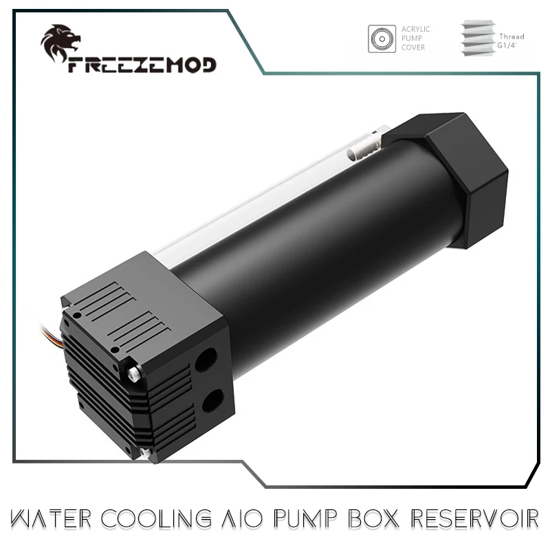 FREEZEMOD Caja de bomba de agua AIO de aluminio completo, depósito antiexplosión DC 12V/24V 133MM-233MM, PUB-JSM6