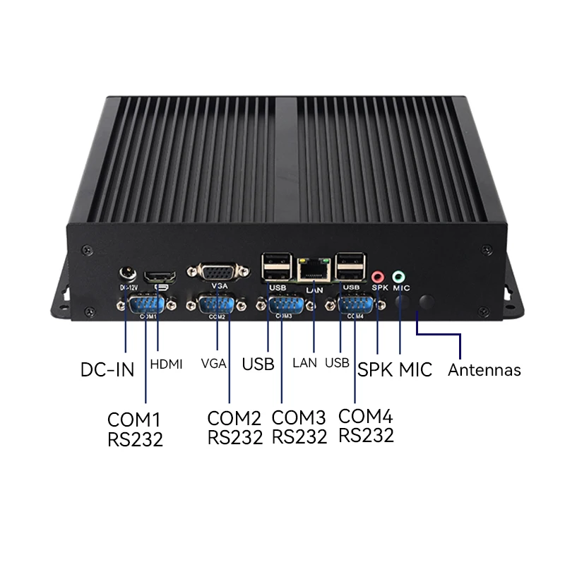 XCY X26G Mini PC industrial compatible con Windows XP/7/8/10 Linux Intel i5-3317U 1037U 4x COM RS232 8x USB HDMI VGA Mini PCIE LVDS - imagen 2