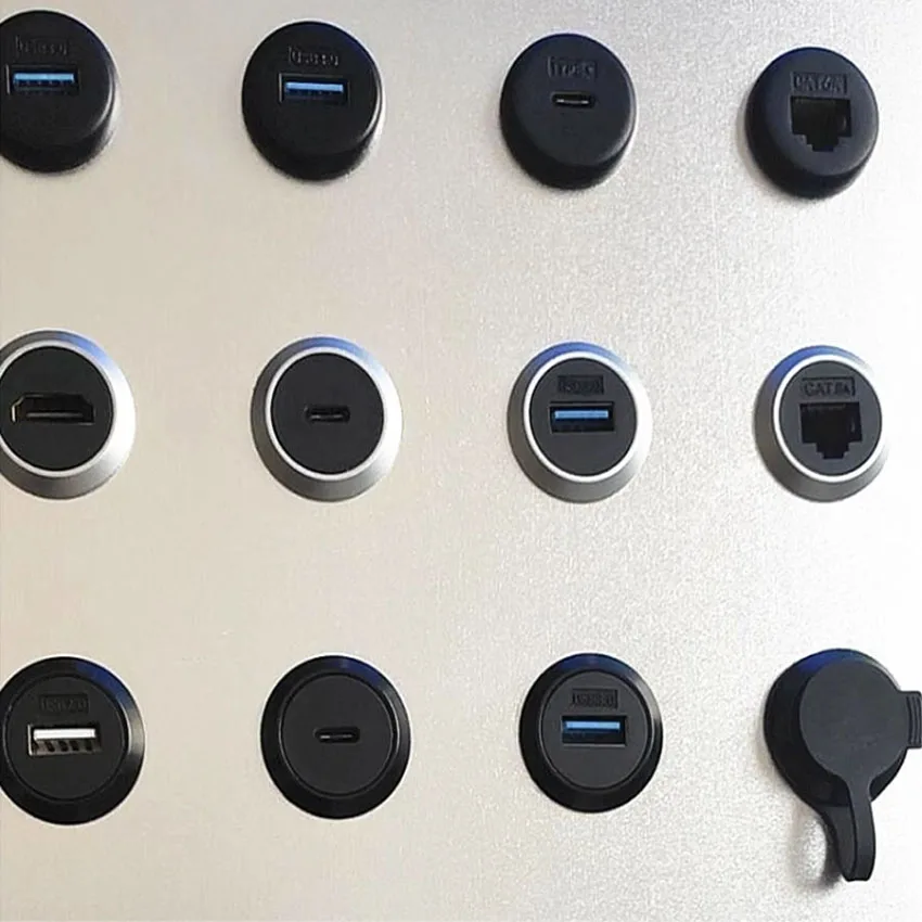 Lshitech-enchufe de aviación IP65 M20, adaptador de datos de soldadura, USB 3,0, 1.5A, conector USB, chasis, Panel grueso, receptores - imagen 4