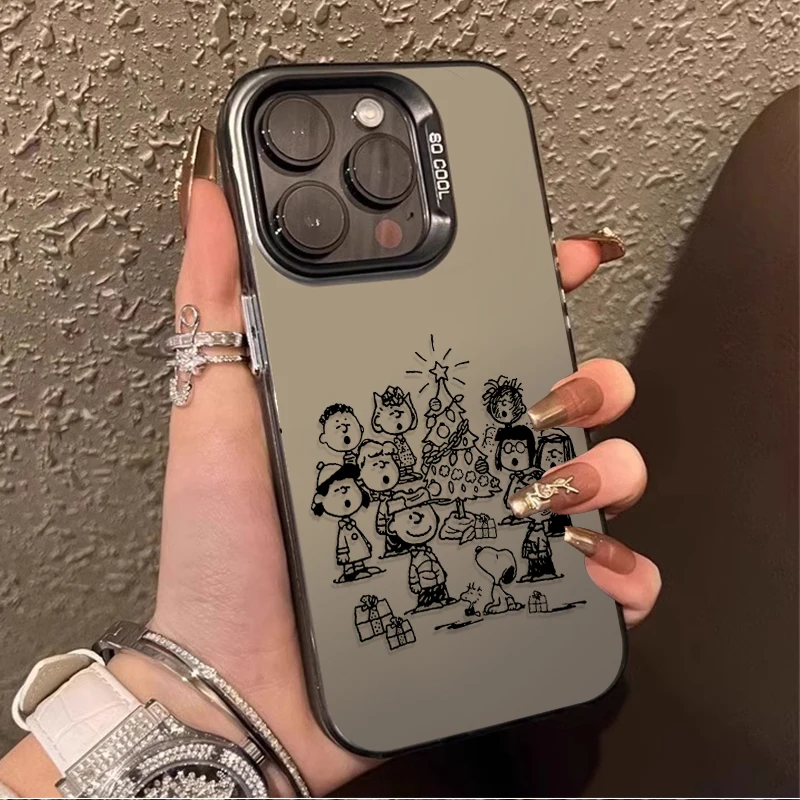 Línea S-Snoopys Graffiti funda de teléfono para iPhone 17 Air 16 15 11 12 14 13 Pro Max XS X XR Plus 8 7 SE 2020 contraportada a prueba de golpes - imagen 2