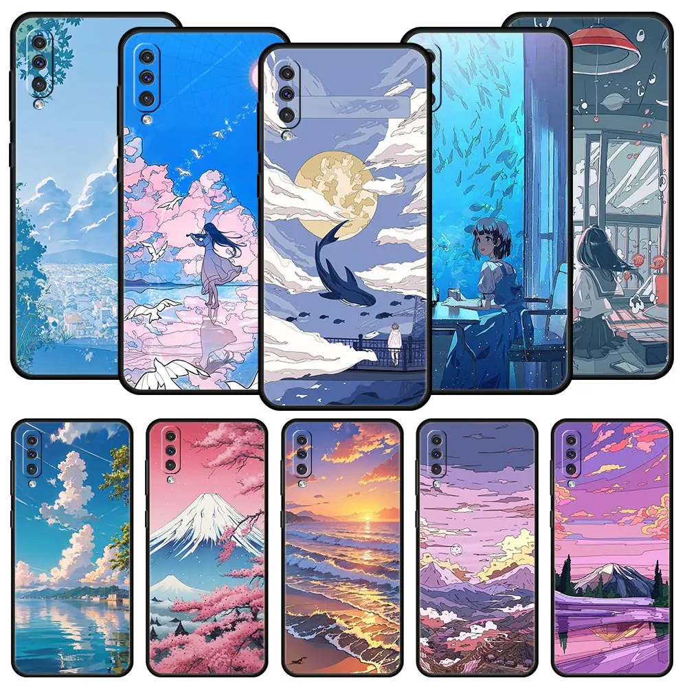 Funda de verano Sky para teléfono móvil, carcasa para Samsung A54, A52, A24, A14, A50, A70, A30, A40, A20S, A20E, A02S, A12, A22, A34, A42, A32, 5G, A04s
