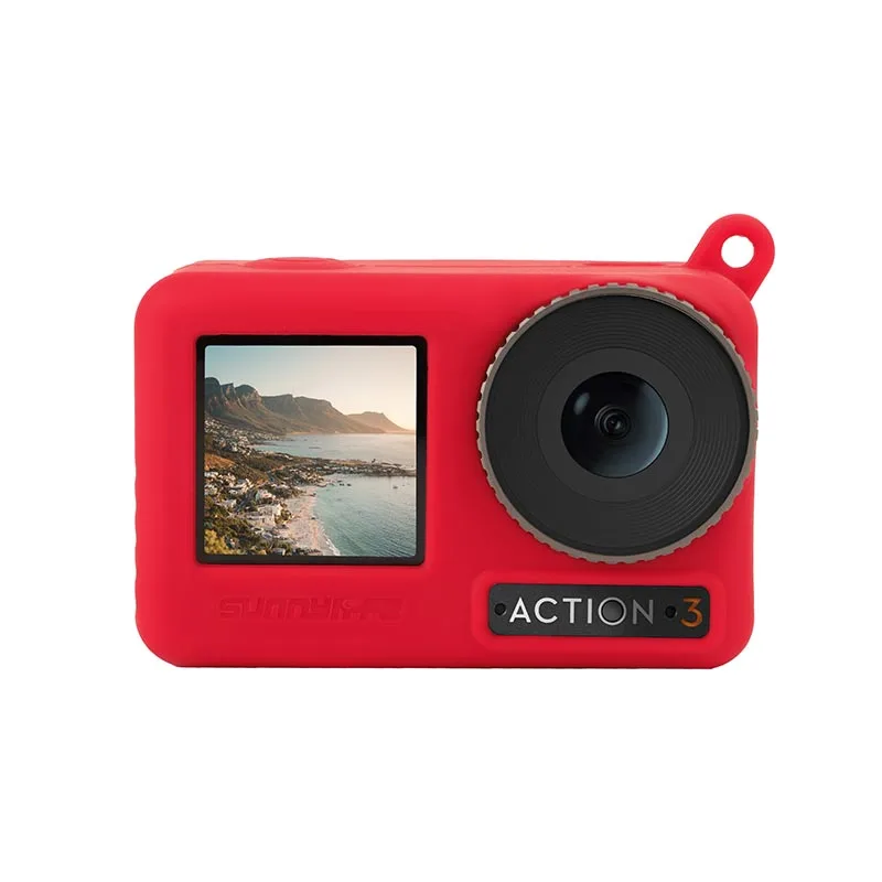 Funda de silicona suave 2 en 1, funda protectora anticaída, cordón para el cuello, juego de correas para muñeca para Dji OSMO ACTION 3, accesorios para cámara - imagen 5