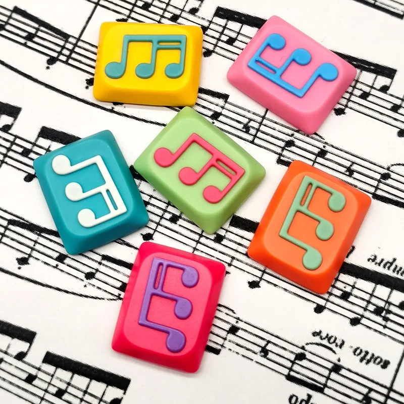 Teclas con tema Musical, tapas de teclado bonitas hechas a mano de eje transversal corto de resina personalizadas para teclado mecánico Ctrl/Alt/1.25U - imagen 4