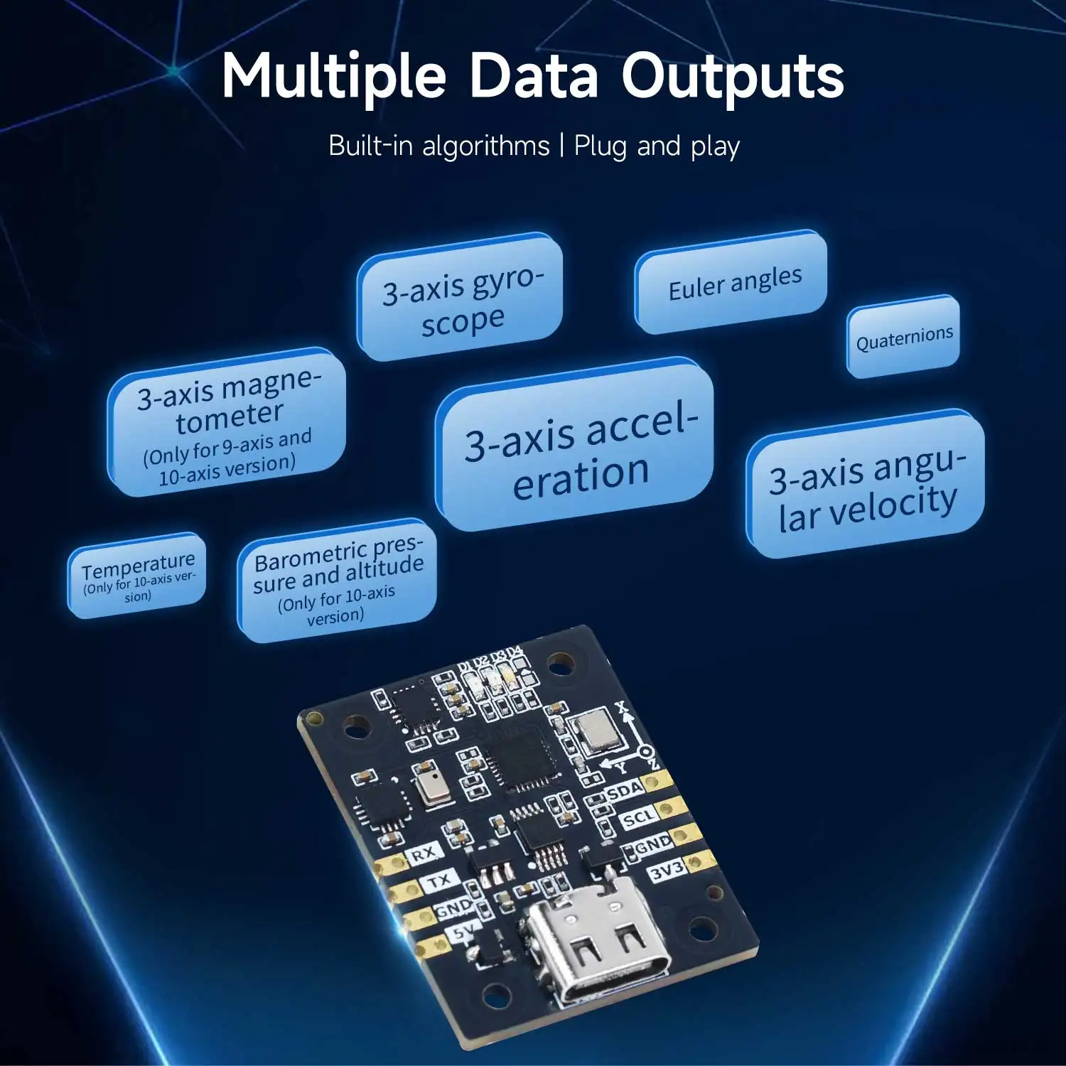 Módulo Yahboom ARHS IMU: sensor de alta precisión de 6/9/10 ejes para robots ROS1/ROS2 y SBC - imagen 5