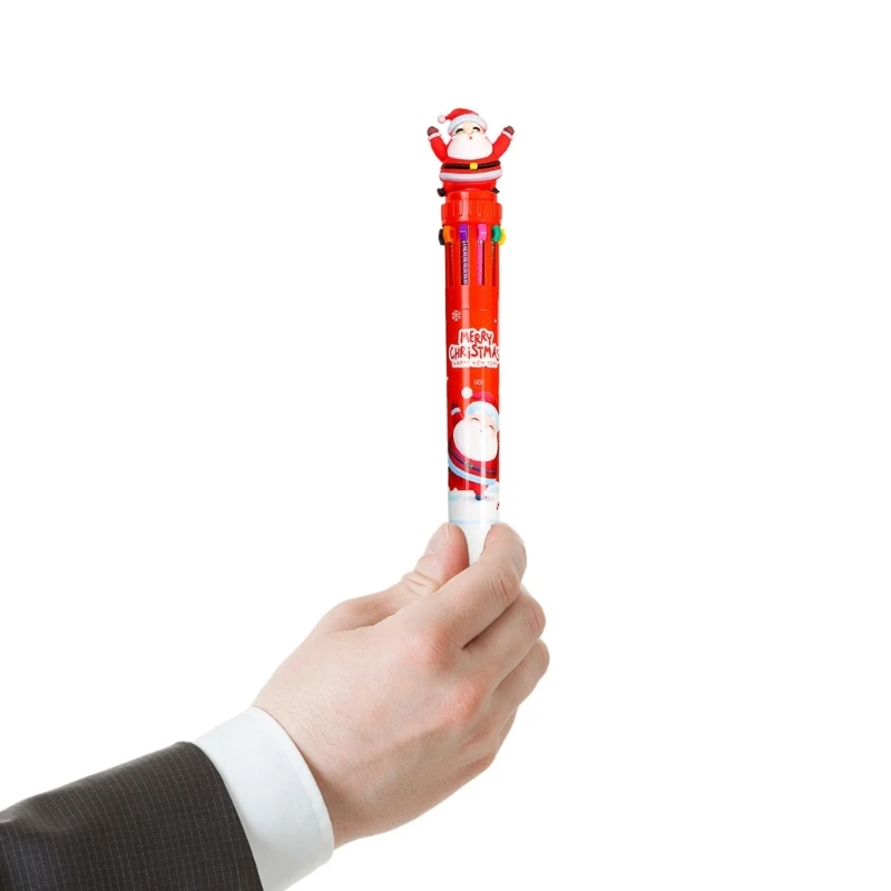 Bolígrafo navideño retráctil multicolor 10 colores en 1 para niños - imagen 3
