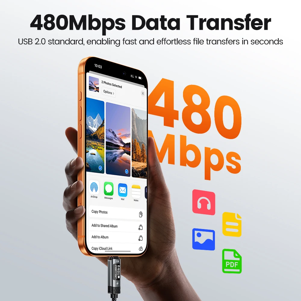 Toocki 240W USB C Cbale carga rápida pantalla Digital OLED PD 3,1 tipo C a USB C cable de datos para Macbook iphone 16 17 Samsung S25 - imagen 5