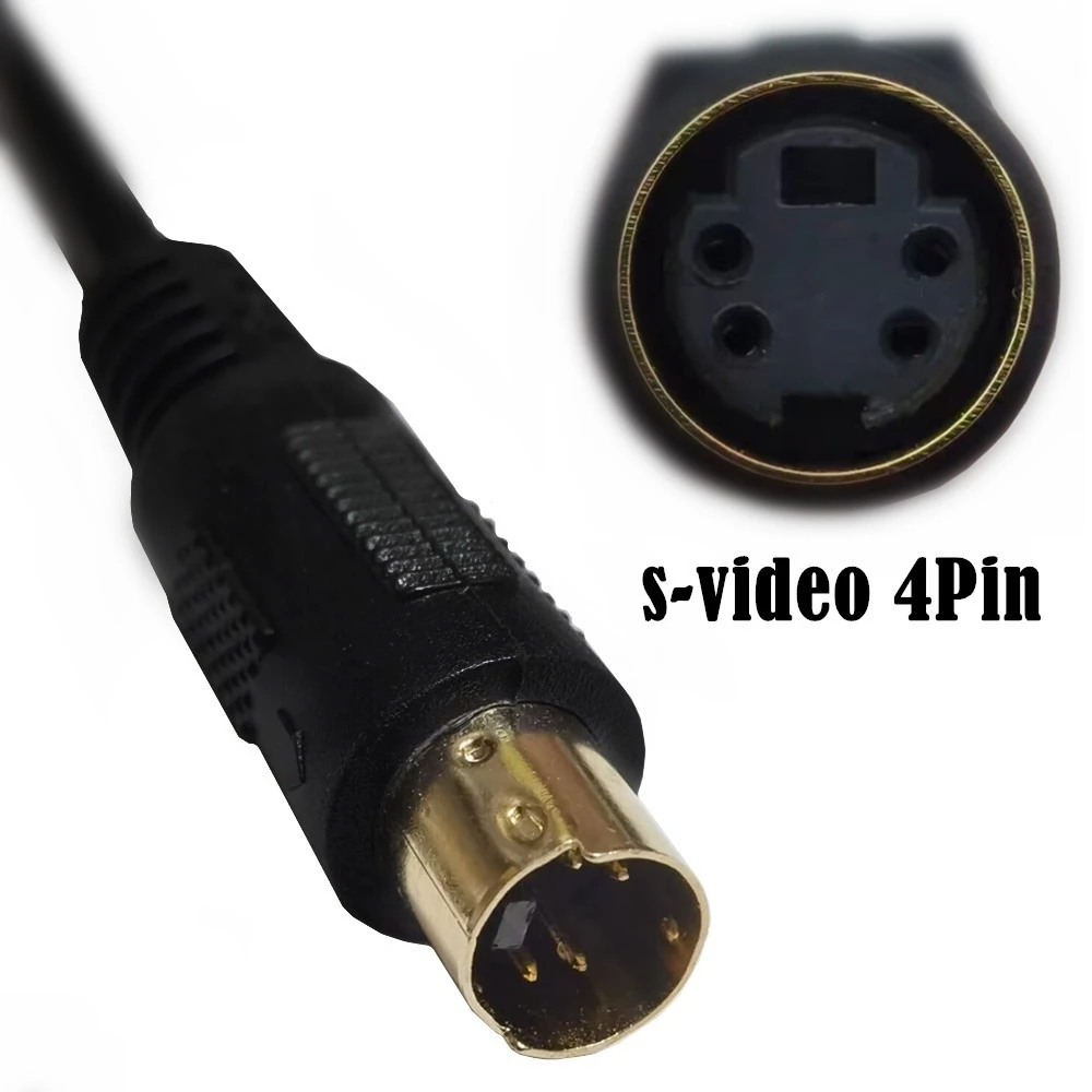 Cable de terminal S con núcleo de cobre chapado en oro de 1m, Mini Cable de vídeo DIN de cuatro pines, Cable de conexión AV para TV, conexión MD4P macho a hembra - imagen 2