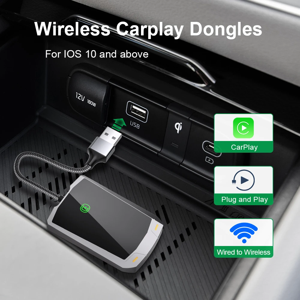 Adaptador Carplay inalámbrico convierte cableado a inalámbrico apto para automóviles Audi Toyota Mazda Nissan Chevrolet conexión estable de fácil uso - imagen 2