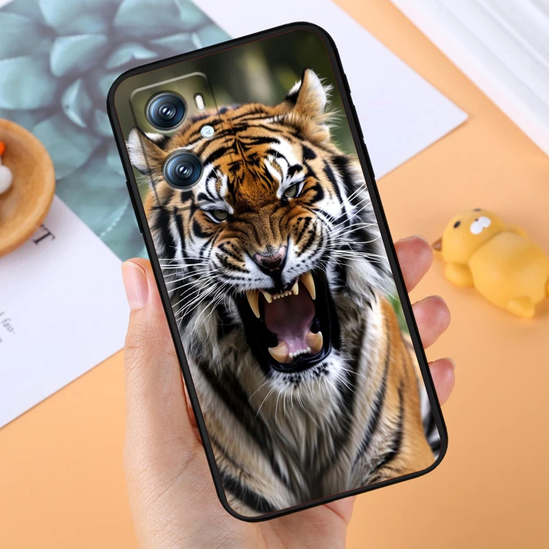 Tiger Fierce terrorífico Art para Xiaomi Redmi 9A 9C 9AT 10C 9 9T 10 12C 13C A3 12 K60 A1 K50 K40 5G, funda de teléfono suave negra - imagen 3