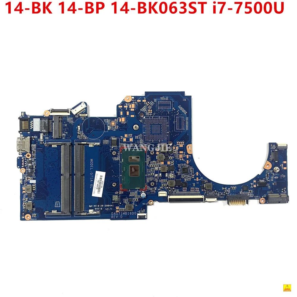 G71A-6L DAG71MB16D0 para placa base de ordenador portátil HP PAVILION 14-BK 14-BP 14-BK063ST 927264 -601 927264 -001 i7-7500U 100% funcionando