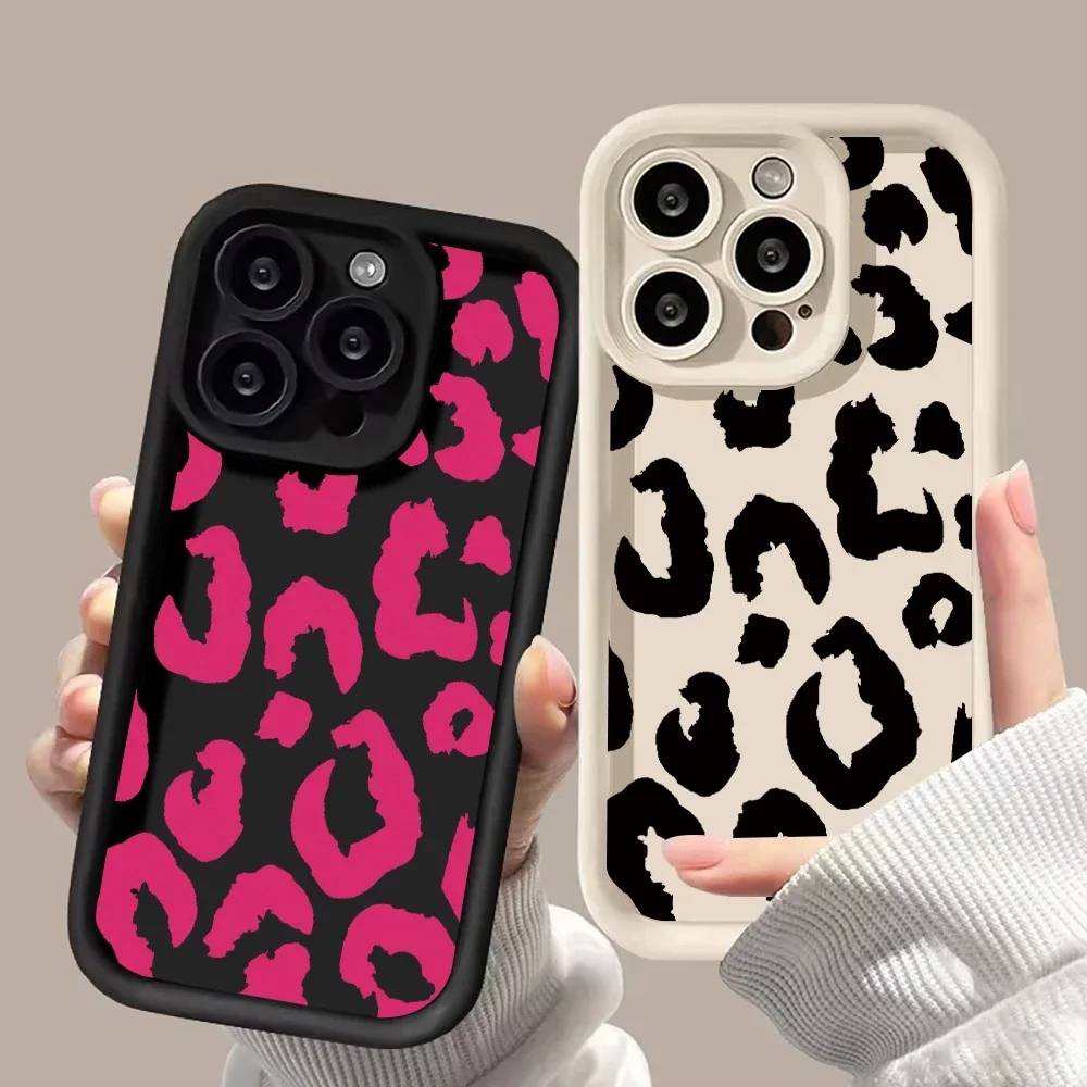 Funda de teléfono con estampado de leopardo marrón a la moda para iPhone 17 14 15 16 Pro Max 11 12 13 SE 7 8 Plus X XR XS MAX funda suave a prueba de golpes - imagen 3