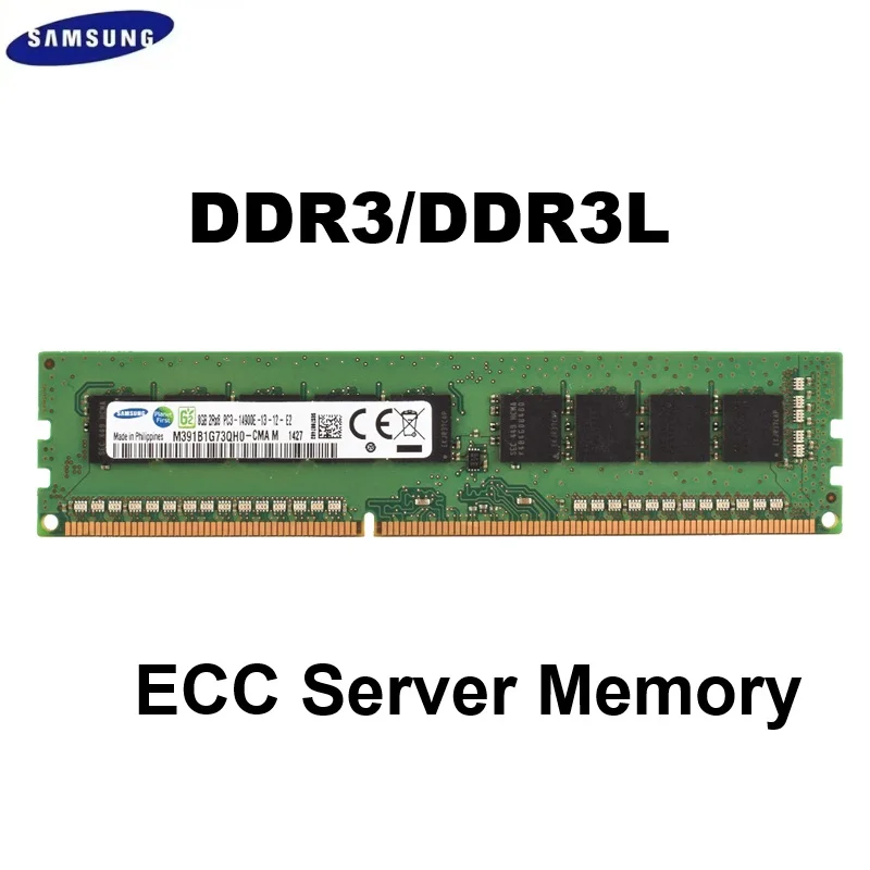 SAMSUNG DDR3 DDR3L Memoria de servidor ECC RAM para servidor PC3-12800E 14900E 10600E Memoria de estación de trabajo 1333 1600MHz 1866MHz Memoria