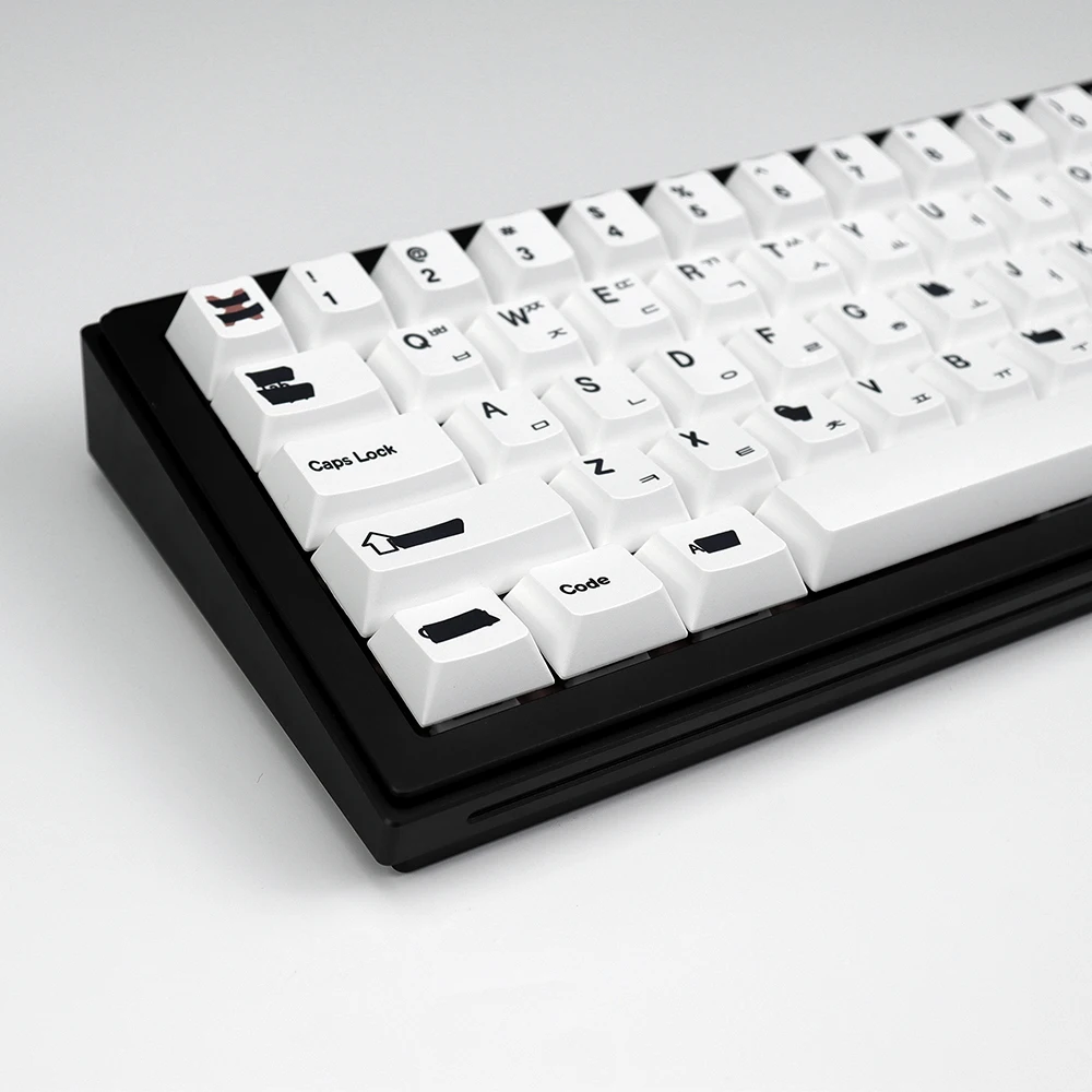 스미어 테마 키캡 세트 체리 프로파일 미니멀리스트 화이트 한국어 키캡 PBT 열승화 맞춤형 기계식 키보드 캡 - imagen 3