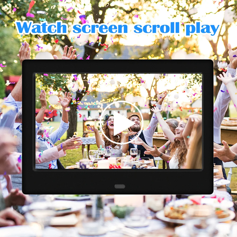 Marco de fotos Digital LED HD de 7 pulgadas, reloj, calendario, reproductor de vídeo con Control remoto, álbum electrónico de escritorio 800*480 para amigos - imagen 4