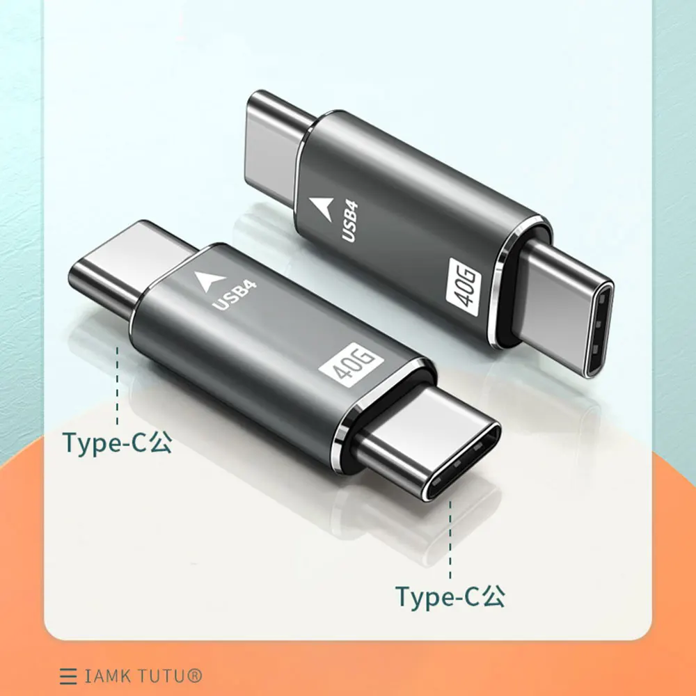 Adaptador USB tipo C a tipo C de 40Gpbs con todas las funciones para transmisión y carga con Thunderbolt USB 4.0 3.1 2.0