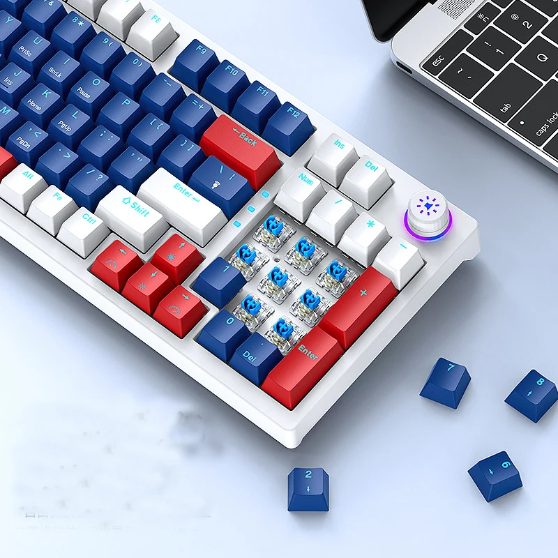 Teclado mecánico para juegos H96 V3, dispositivo de 96 teclas, con tres modos de intercambio en caliente, RGB 3/5 GHz, inalámbrico/USB tipo C/Bluetooth 2,4 - imagen 4