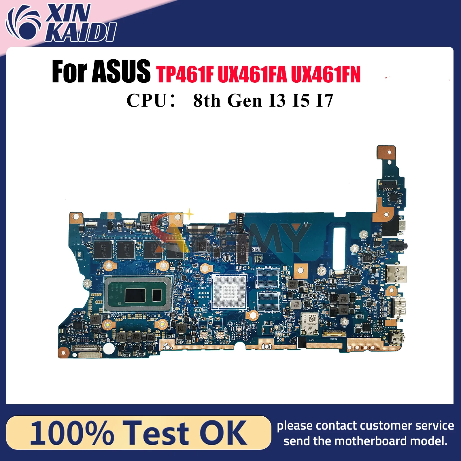 Placa base para ordenador portátil UX461FA para ASUS ZenBook TP461UA UX46UA TP461UN UX461 UX46UN con CPU I3 I5 I7 100% pruebas OK stk