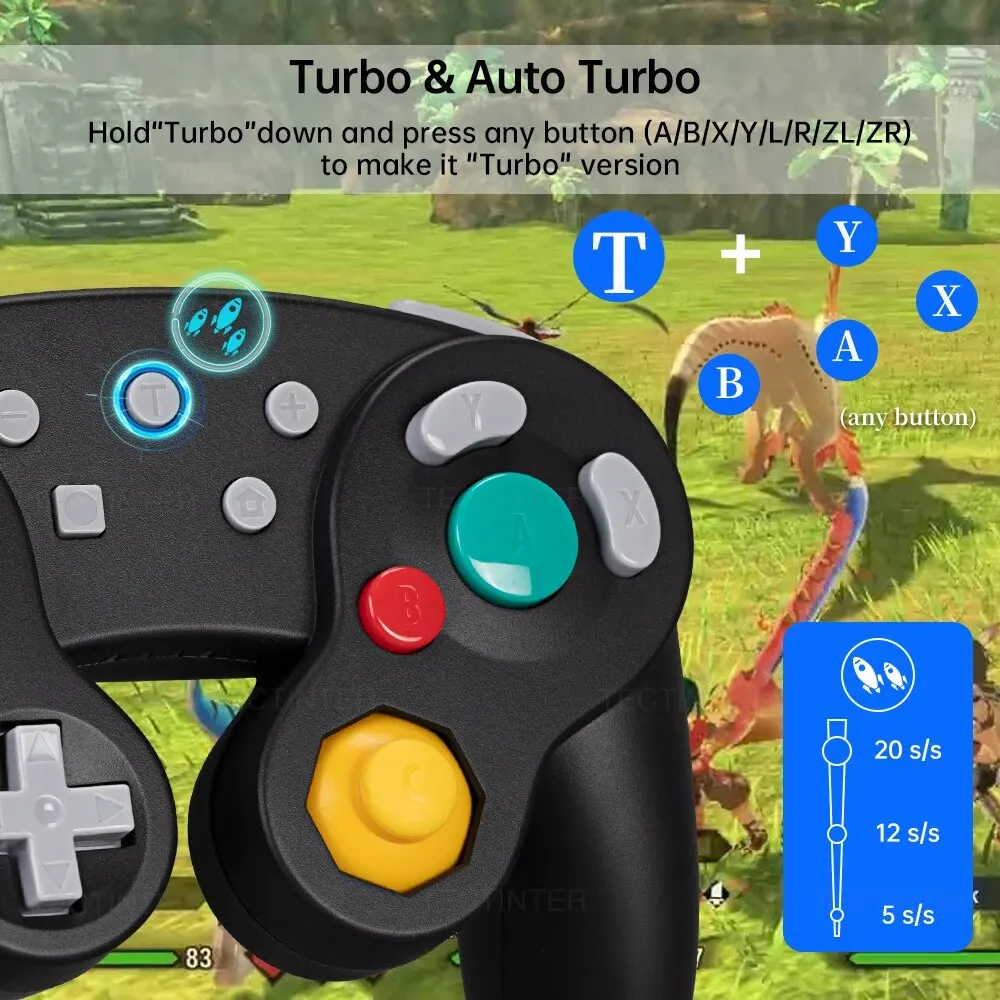 Mando inalámbrico GC con Bluetooth para Switch Gamecube, Compatible con Nintendo Switch/Lite, Joystick para PC - imagen 5