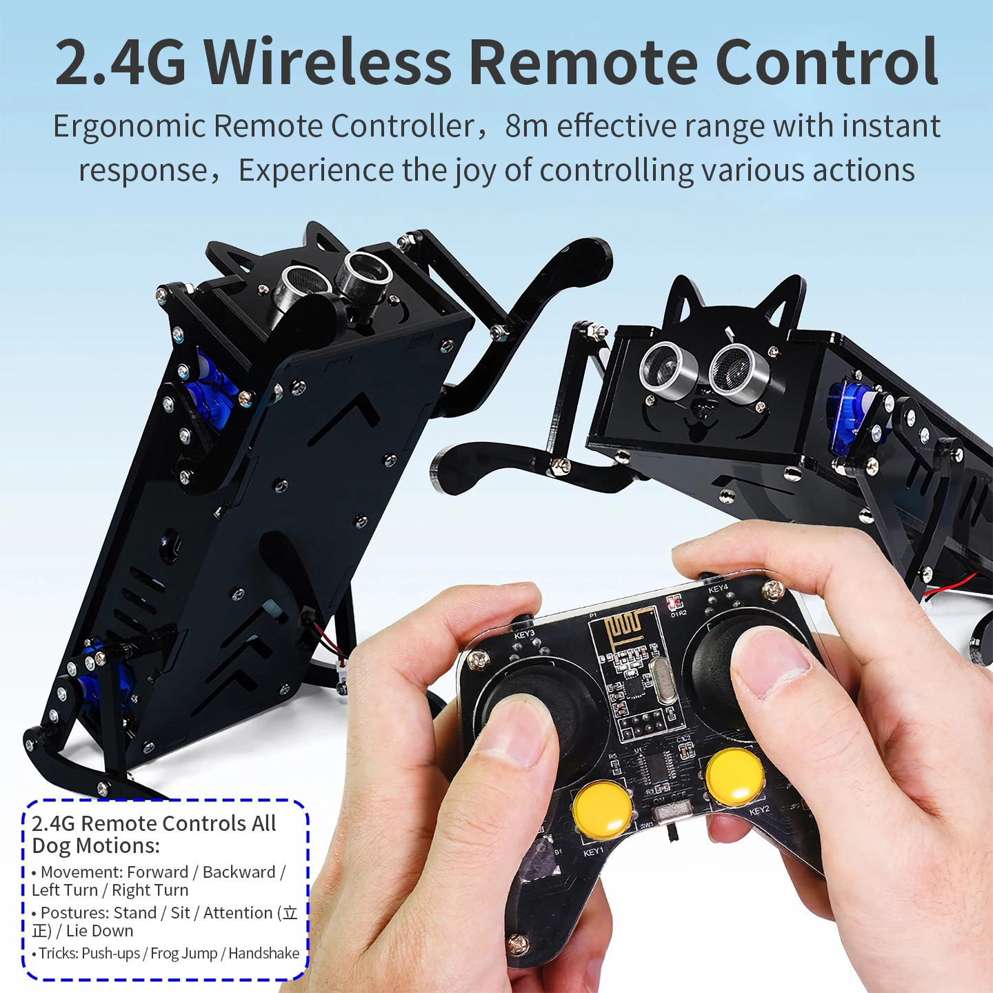 Robot biónico mecánico de 4 patas para perros, aprendizaje programable inteligente, Robots con Control remoto, Kit electrónico DIY para mascotas - imagen 2