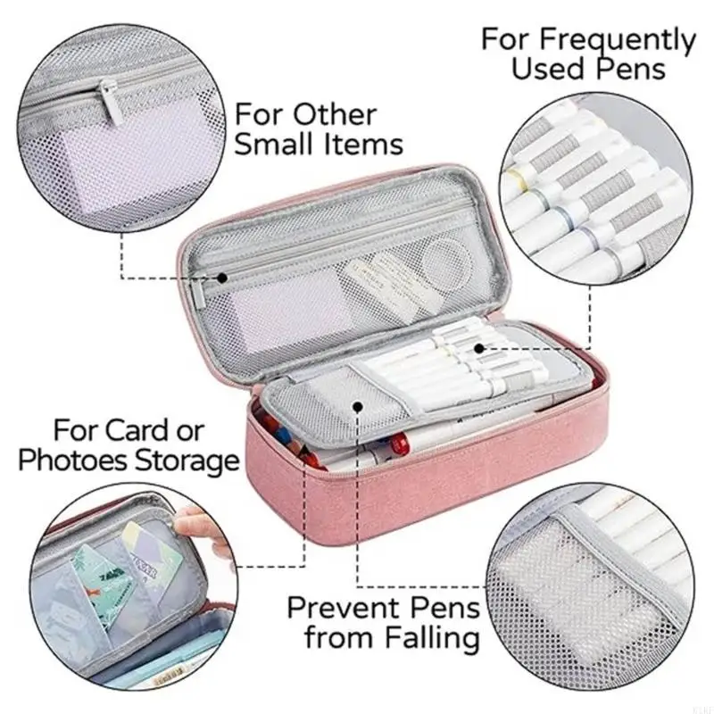 Estuche lápiz sencillo bolso a lápiz estuche bolígrafo 2 capas bolígrafos lápices lápices lápiz k1kf