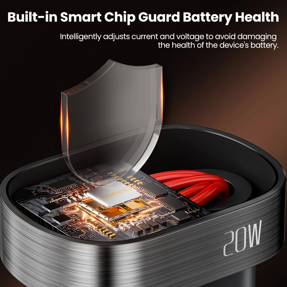 Toocki PD 20W codo en forma de U tipo C Cable de carga rápida USB Cable de datos de iluminación para iPhone 14 13 12 Pro Max XS XR Macbook Tablet - imagen 4