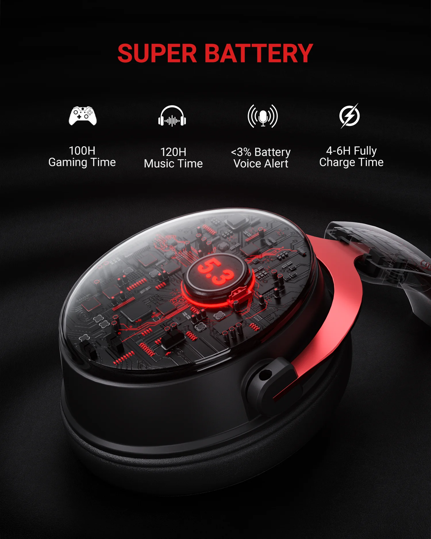 NUBWO-auriculares para juegos duales, tecnología DongleUSB Bluetooth 5,3 de 2,4G con micrófono con cancelación de ruido para PS5, PS4, PC, interruptor móvil - imagen 4