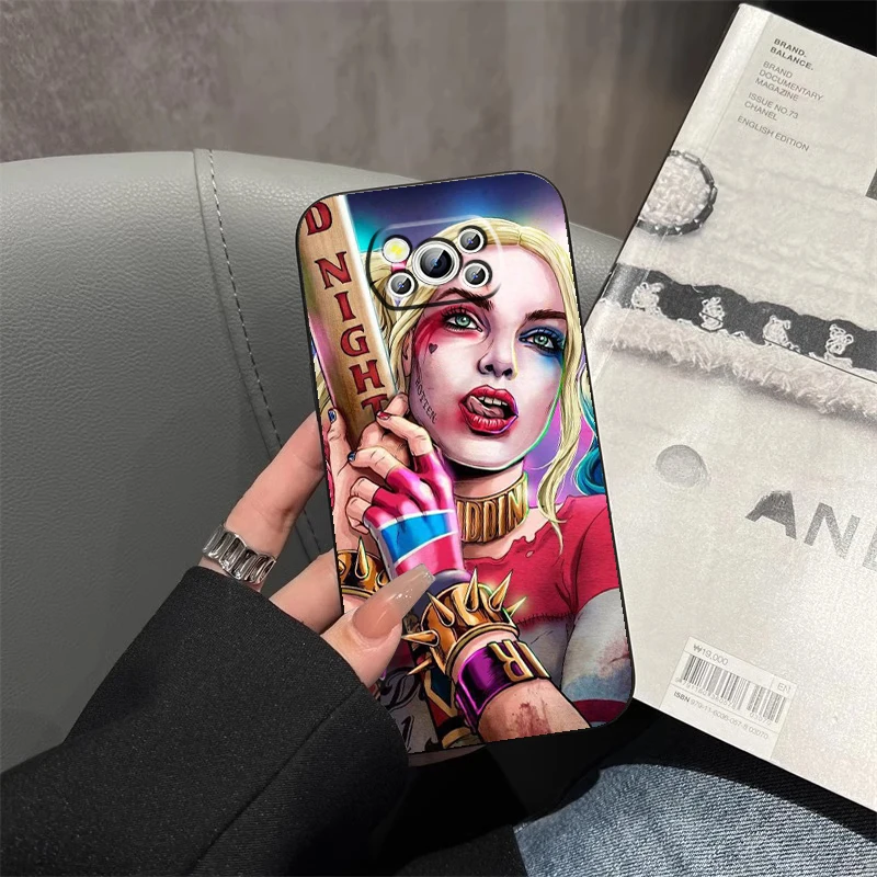 Funda de teléfono Crazy h-harley q-quinn Sexy para Xiaomi Mi Poco F5 F4 F3 X6 X5 X4 X3 M6 M5S M4 M3 C65 Pro GT NFC 5G, color negro - imagen 3