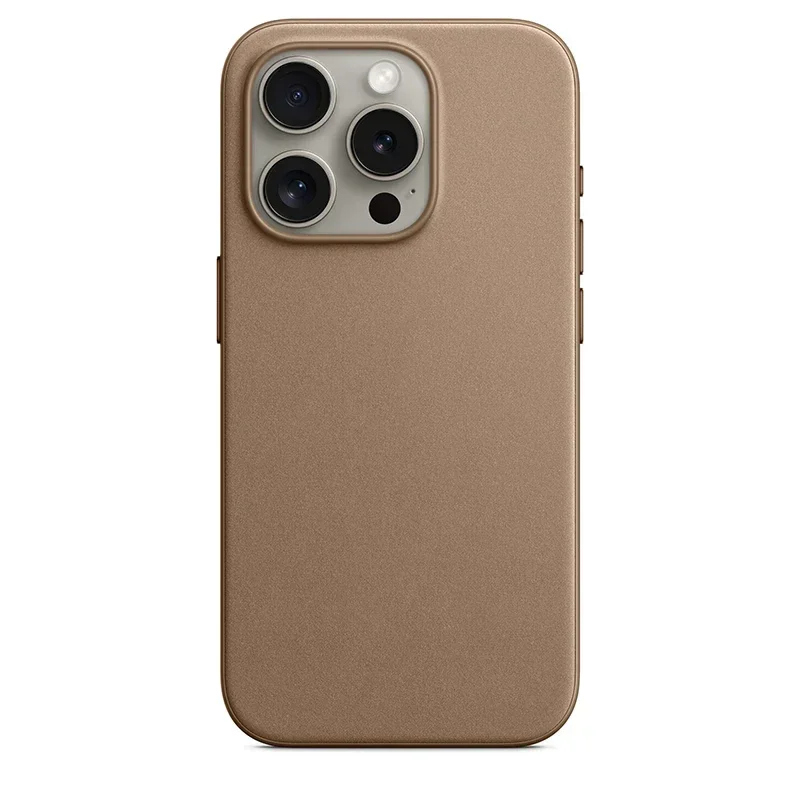 Funda oficial de cuero fino tejido para iPhone 15 Pro Max Plus, funda con imán fuerte para Magsafe, funda protectora de carga inalámbrica - imagen 5