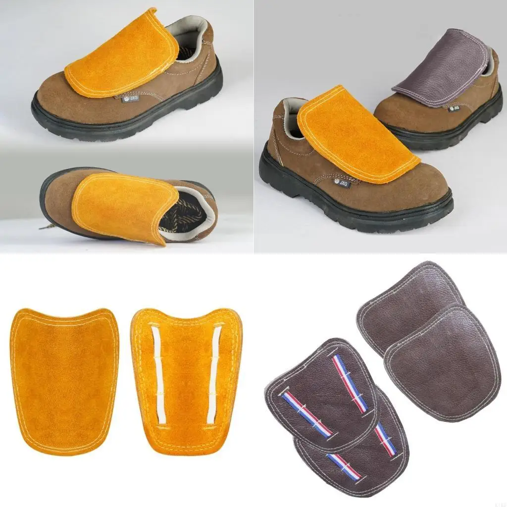 Las cómodas cubiertas botas soldadura cuero ofrecen manga protectora llamas y salpicaduras K1KF