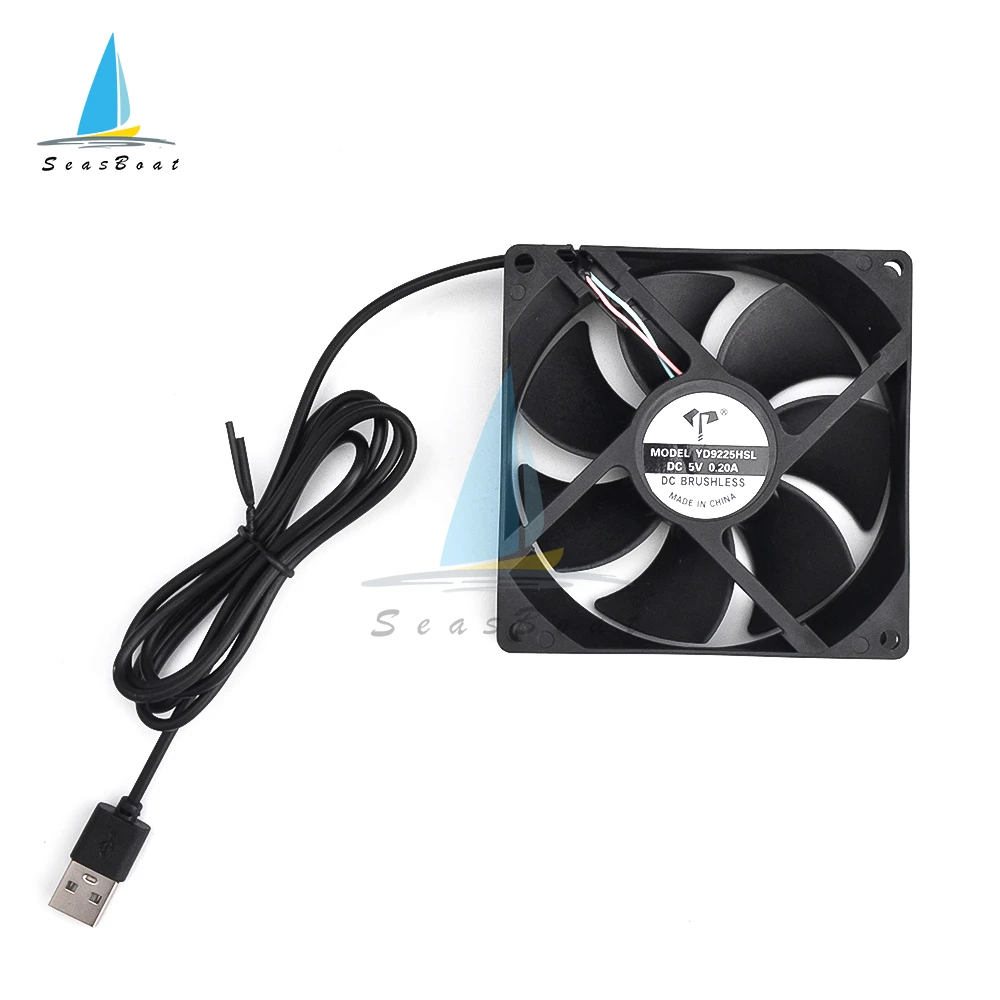 Ventilador de refrigeración sin escobillas para ordenador, Enfriador de plástico negro, interfaz USB, 8025/9225/12025 DC 5V - imagen 5