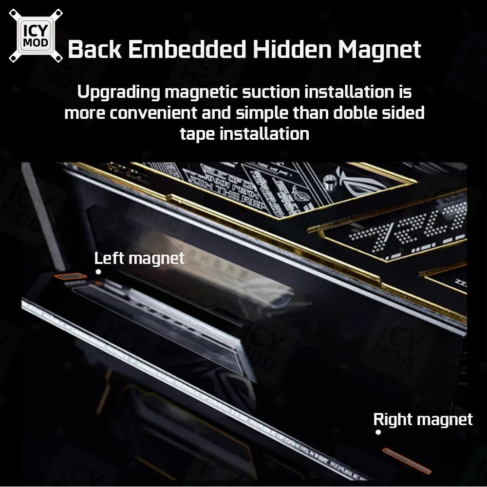 ROG Strix Helios GX601 RGB MOD 4 Uds Kit de Panel de iluminación grabado con láser 5V3PIN caja de PC personalizada AURA SYNC - imagen 5