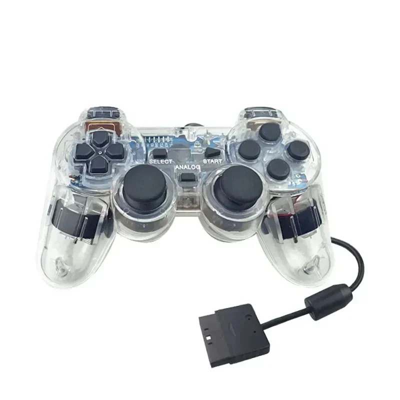 Mando con cable de Color transparente para consola PS2, mando de juegos remoto, Joystick para mando de PS2 - imagen 2