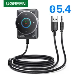 UGREEN Receptor Bluetooth 5.4 Coche Micrófono Cancelación Ruido USB AUX