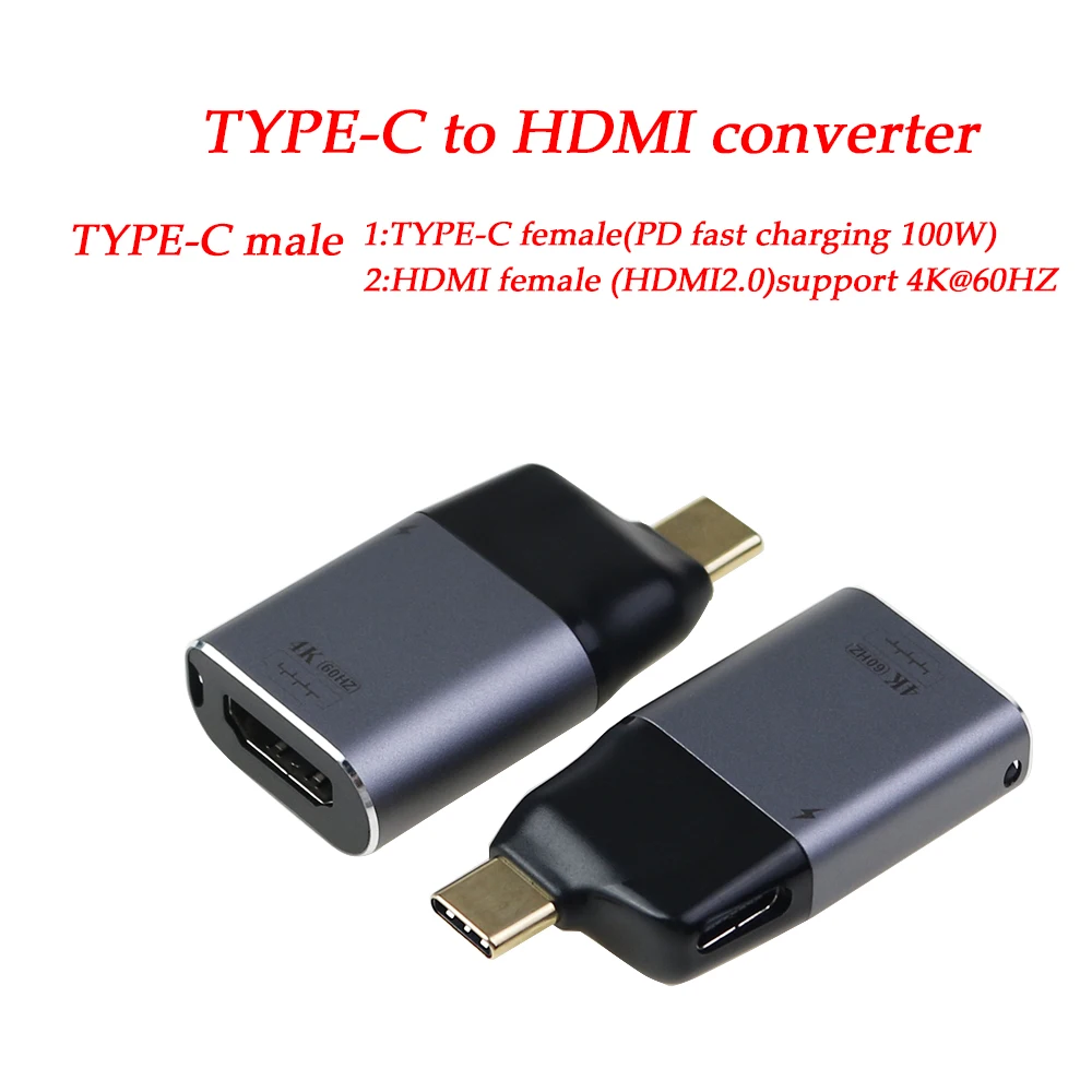 Convertidor de vídeo 3K, 4K, 8K, tipo C a HDMI, VGA, DP, RJ45, Mini DP, 4K, 60Hz, adaptador USB tipo C para Samsung, Huawei, MacBooK, 1 unidad - imagen 4