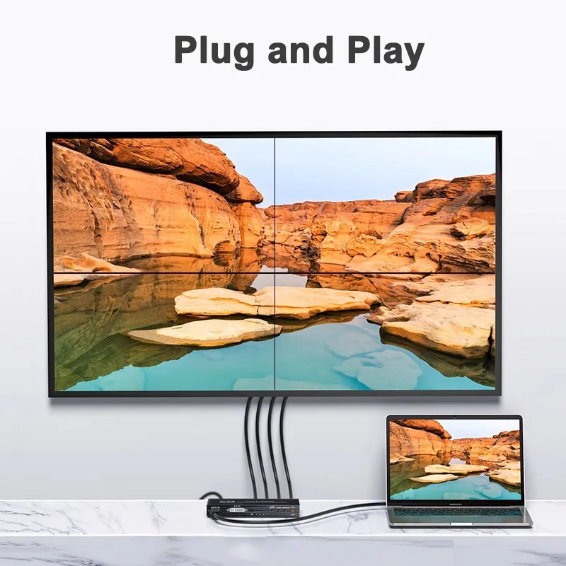 Controlador de pared de vídeo HDMI 4K 2x2 3x3 HDMI DVI procesador de pared de vídeo 1X2 1X4 1X3 2x3 3x2 4X2 2 3 4 6 8 9 empalmador de TV multipantalla - imagen 2