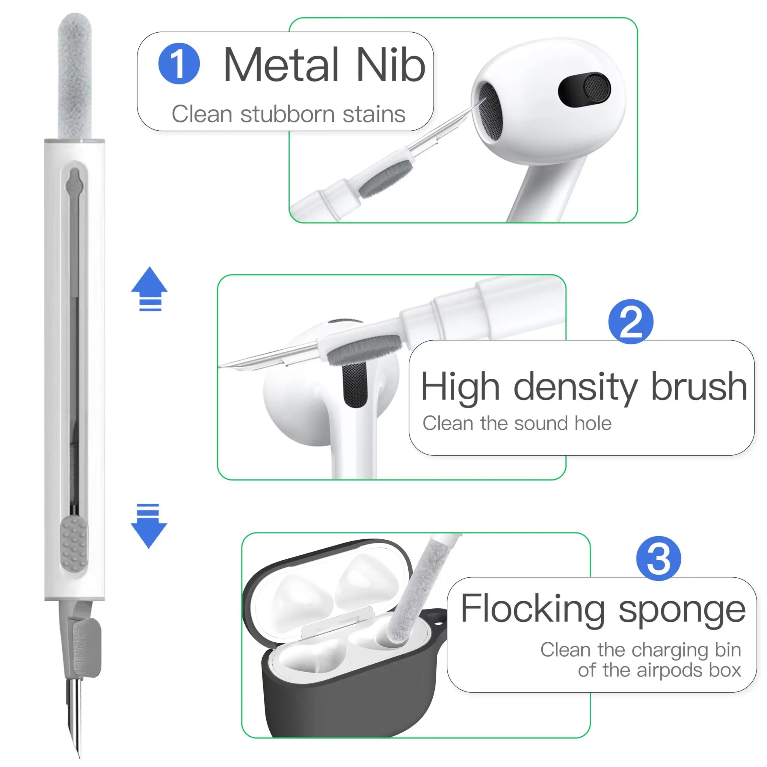 Funda AirPods 4 con kit de limpieza, funda protectora de silicona suave para Apple AirPods 4 generación para mujeres y hombres - imagen 4