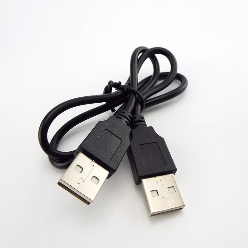 Cable de extensión para ordenador, Adaptador Doble USB 2,0 tipo A macho, conector extensor, transferencia de alta velocidad, línea de sincronización de datos - imagen 2
