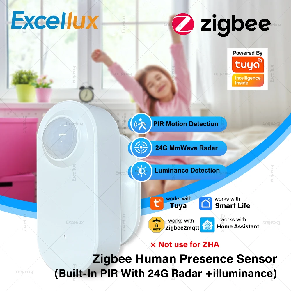 Sensor de presencia humana Zigbee 3 en 1 con Detector de Radar MmWave de 24G Sensor de movimiento PIR infrarrojo para Tuya Smart Life Hub Zigbee2MQTT