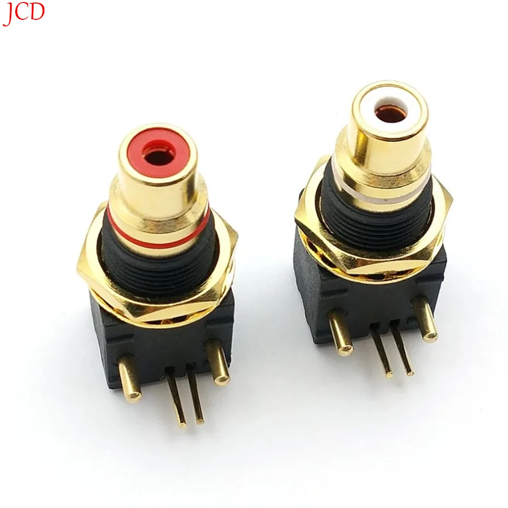 Terminal RCA chapado en oro y cobre, conector hembra de 2 piezas, PCB, Audio, soldadura de 90 grados, rojo y blanco - imagen 2
