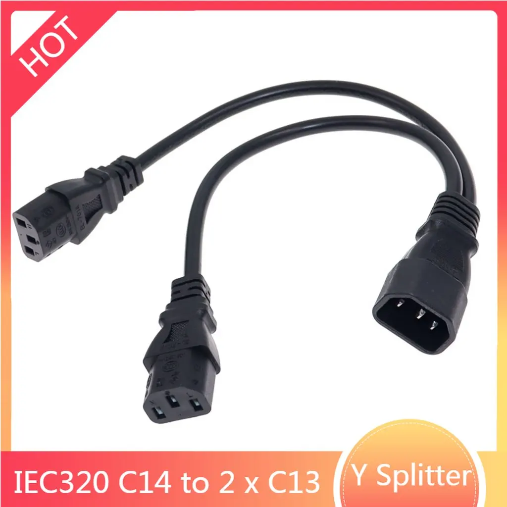 Divisor de servidor UPS C14 a 2 x C13, Cable adaptador de corriente individual C14 a Dual 5-15R C13, Cable adaptador tipo Y de corriente corta 10A 250V